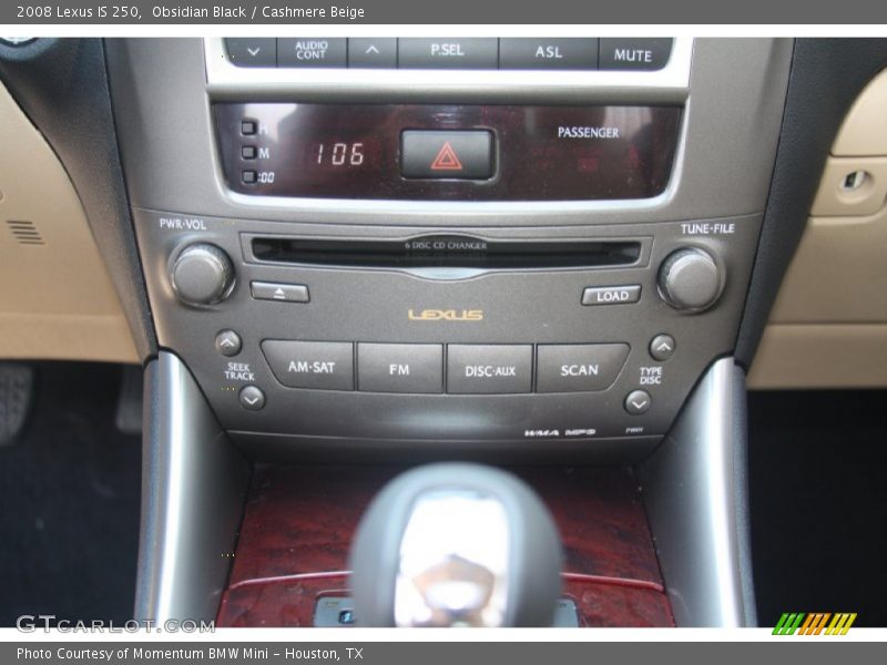 Obsidian Black / Cashmere Beige 2008 Lexus IS 250