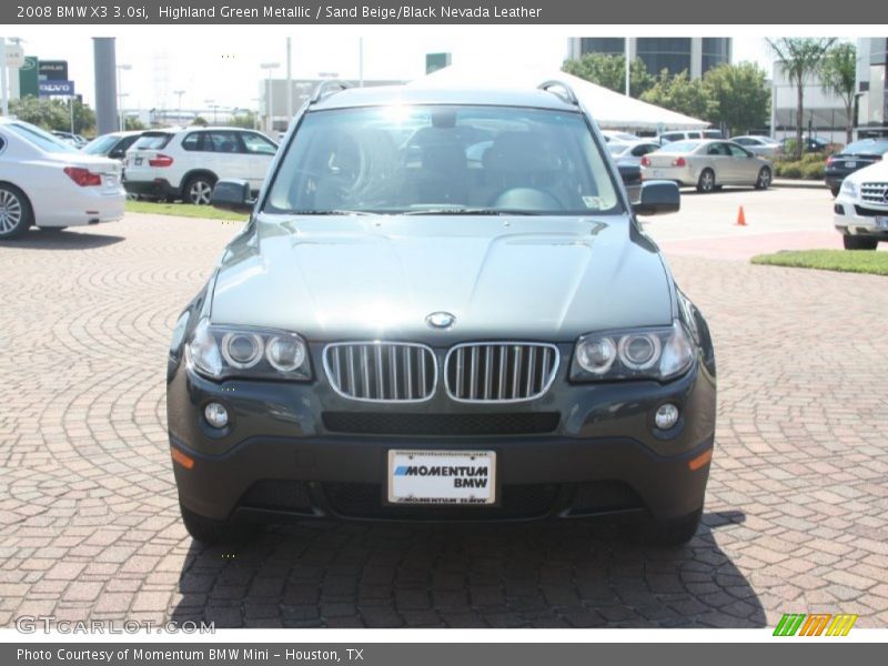 Highland Green Metallic / Sand Beige/Black Nevada Leather 2008 BMW X3 3.0si