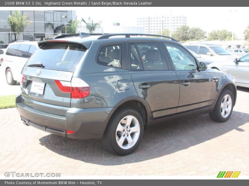 Highland Green Metallic / Sand Beige/Black Nevada Leather 2008 BMW X3 3.0si