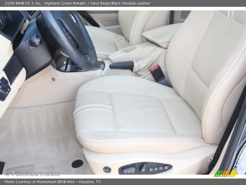 Highland Green Metallic / Sand Beige/Black Nevada Leather 2008 BMW X3 3.0si