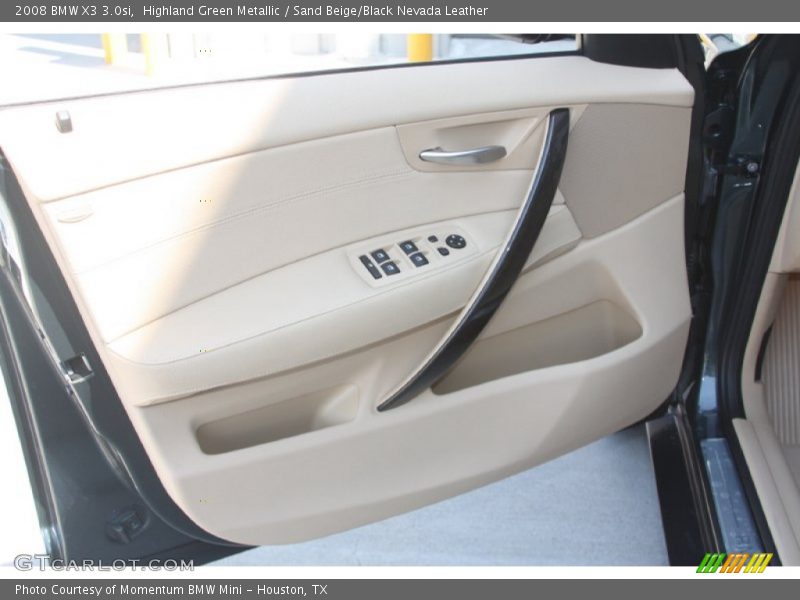 Highland Green Metallic / Sand Beige/Black Nevada Leather 2008 BMW X3 3.0si