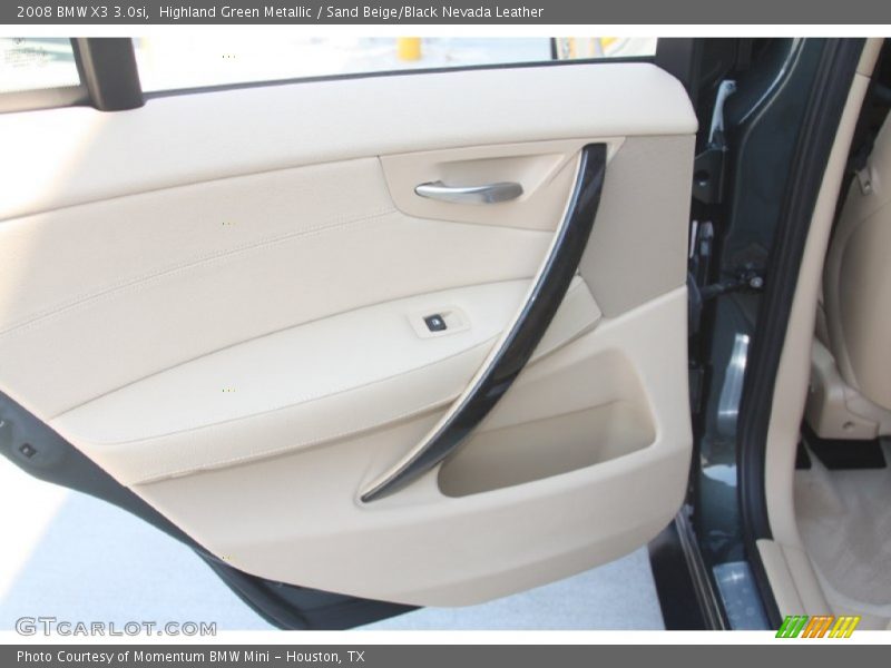 Highland Green Metallic / Sand Beige/Black Nevada Leather 2008 BMW X3 3.0si