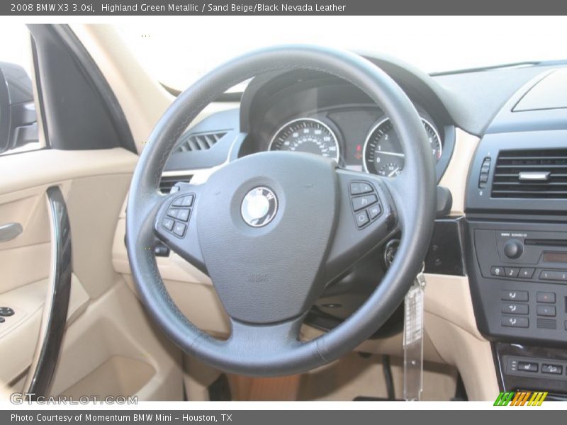 Highland Green Metallic / Sand Beige/Black Nevada Leather 2008 BMW X3 3.0si