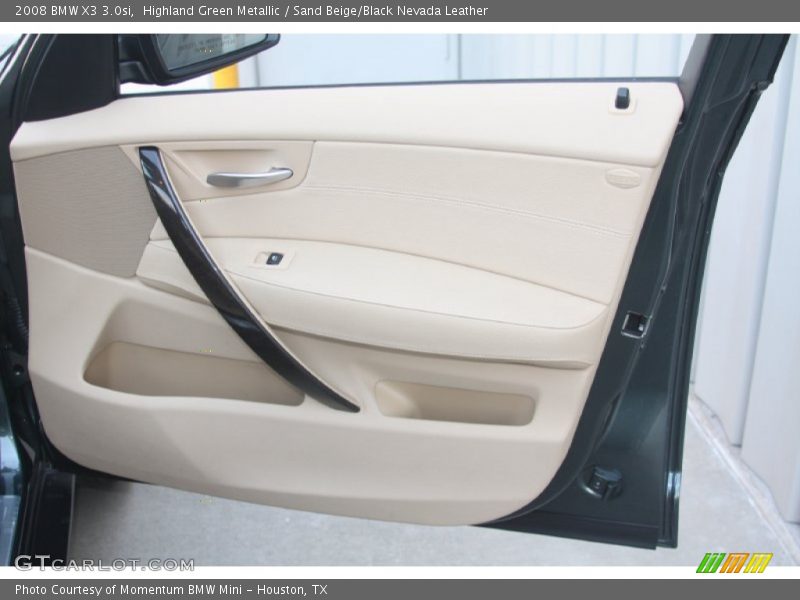 Highland Green Metallic / Sand Beige/Black Nevada Leather 2008 BMW X3 3.0si