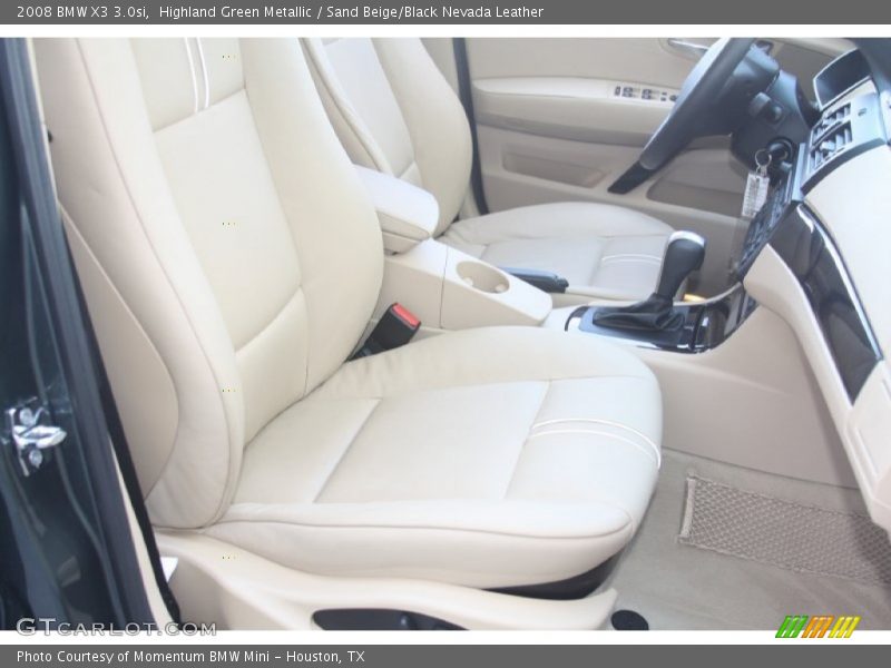 Highland Green Metallic / Sand Beige/Black Nevada Leather 2008 BMW X3 3.0si