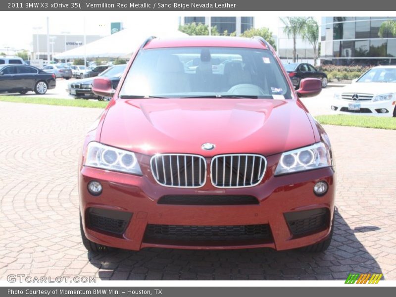 Vermillion Red Metallic / Sand Beige Nevada Leather 2011 BMW X3 xDrive 35i