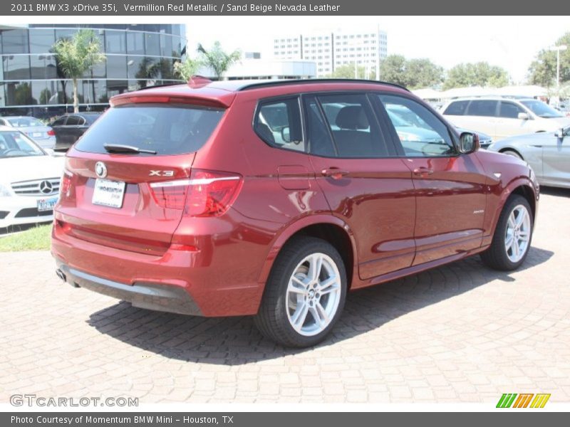 Vermillion Red Metallic / Sand Beige Nevada Leather 2011 BMW X3 xDrive 35i