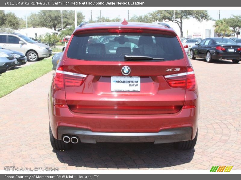 Vermillion Red Metallic / Sand Beige Nevada Leather 2011 BMW X3 xDrive 35i