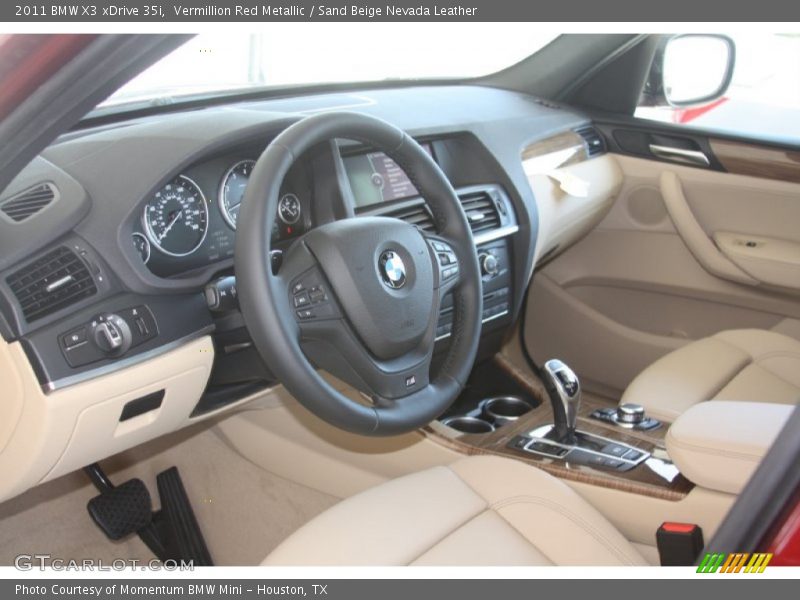 Vermillion Red Metallic / Sand Beige Nevada Leather 2011 BMW X3 xDrive 35i