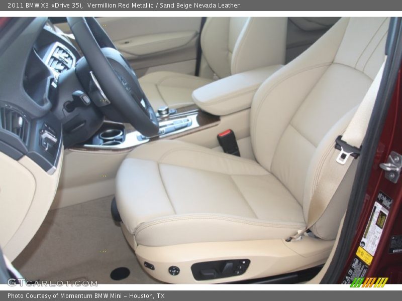 Vermillion Red Metallic / Sand Beige Nevada Leather 2011 BMW X3 xDrive 35i