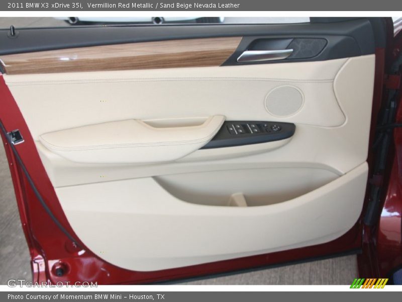 Vermillion Red Metallic / Sand Beige Nevada Leather 2011 BMW X3 xDrive 35i