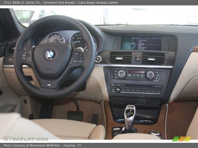 Vermillion Red Metallic / Sand Beige Nevada Leather 2011 BMW X3 xDrive 35i