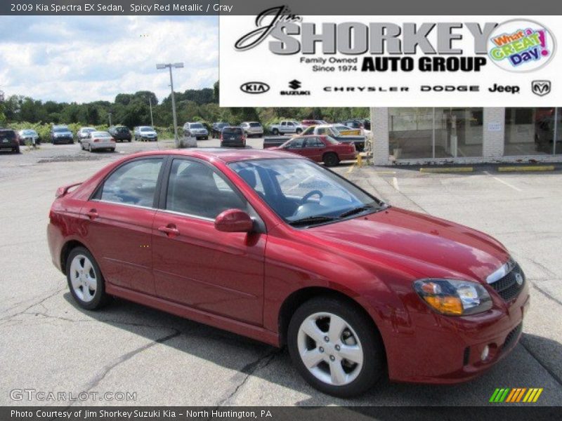 Spicy Red Metallic / Gray 2009 Kia Spectra EX Sedan