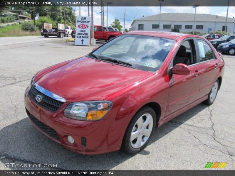 Spicy Red Metallic / Gray 2009 Kia Spectra EX Sedan