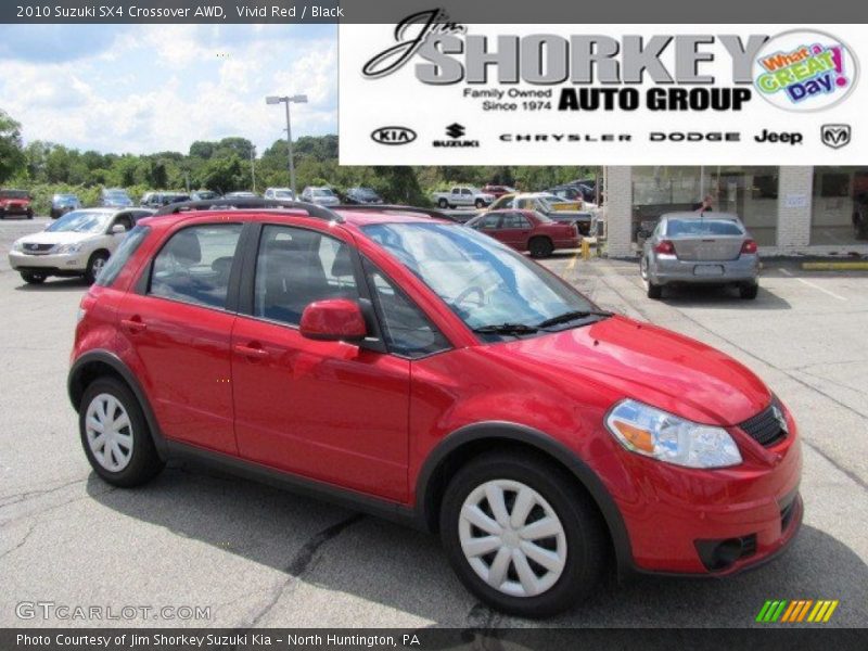 Vivid Red / Black 2010 Suzuki SX4 Crossover AWD