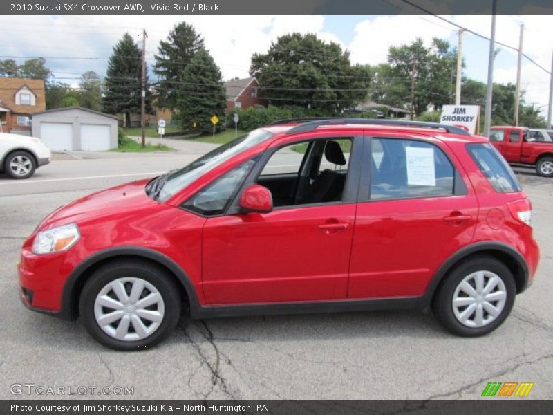 Vivid Red / Black 2010 Suzuki SX4 Crossover AWD