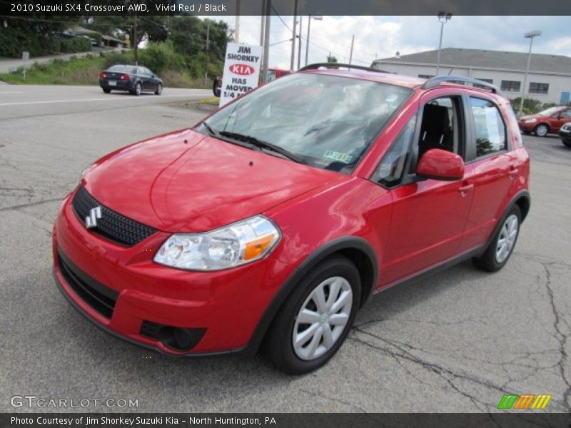 Vivid Red / Black 2010 Suzuki SX4 Crossover AWD
