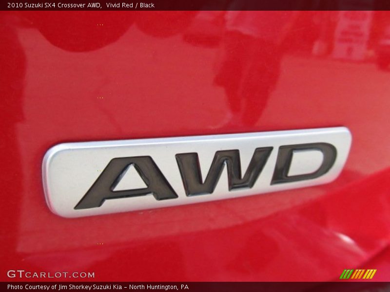 Vivid Red / Black 2010 Suzuki SX4 Crossover AWD