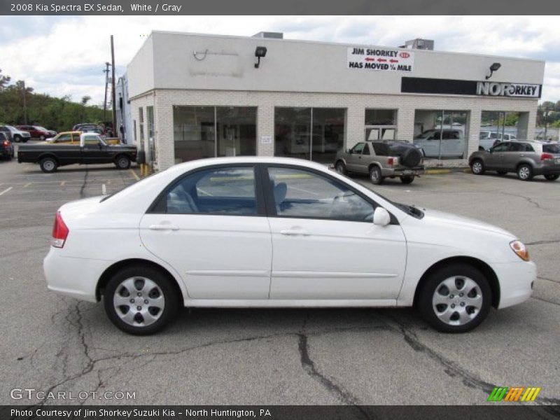 White / Gray 2008 Kia Spectra EX Sedan