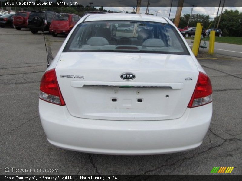 White / Gray 2008 Kia Spectra EX Sedan