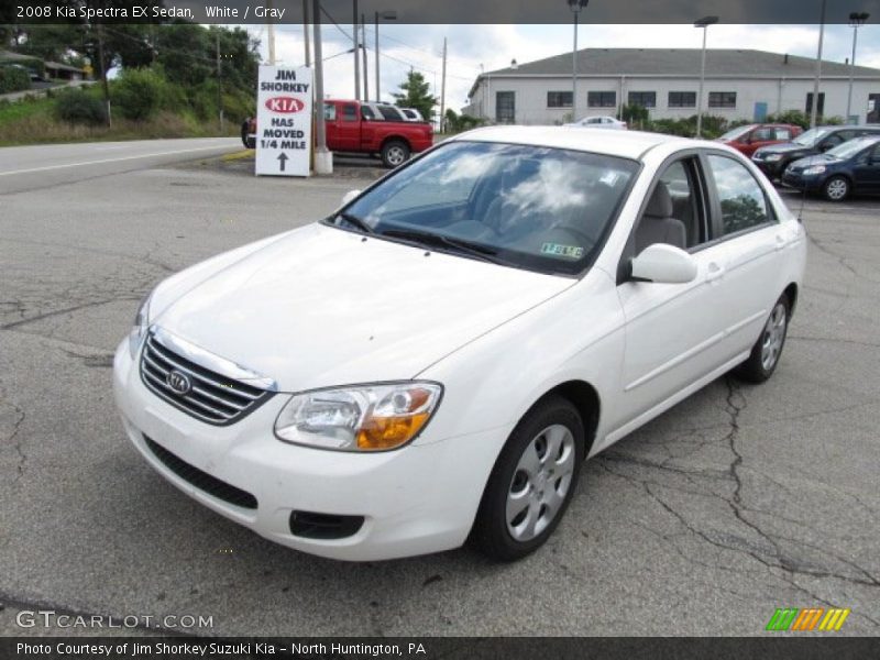 White / Gray 2008 Kia Spectra EX Sedan