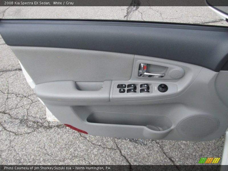 White / Gray 2008 Kia Spectra EX Sedan