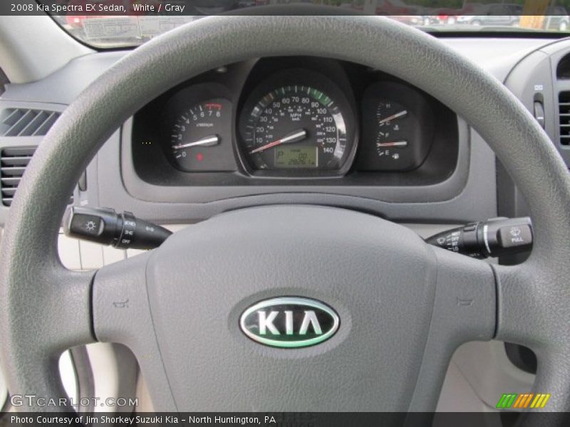 White / Gray 2008 Kia Spectra EX Sedan