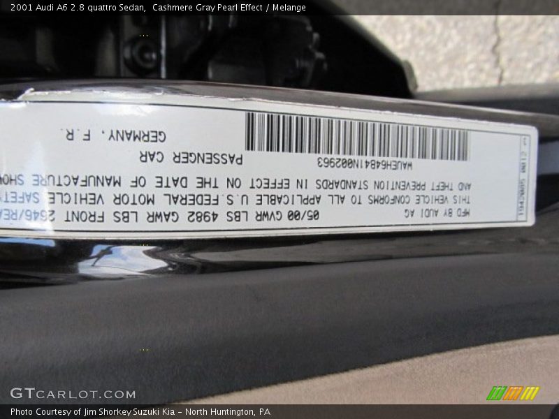 Cashmere Gray Pearl Effect / Melange 2001 Audi A6 2.8 quattro Sedan