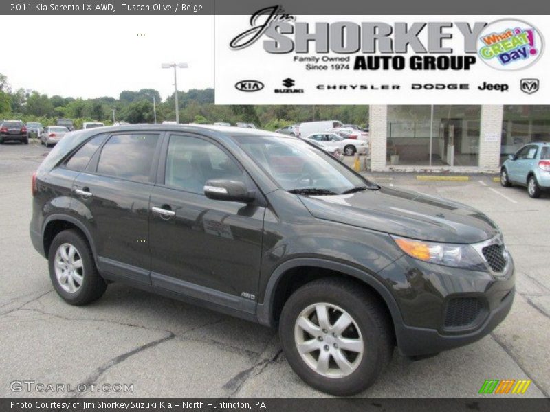 Tuscan Olive / Beige 2011 Kia Sorento LX AWD