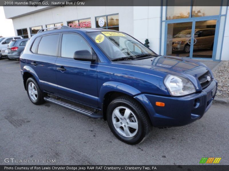 Nautical Blue / Gray 2008 Hyundai Tucson GLS