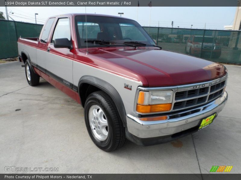 Claret Red Pearl Metallic / Red 1994 Dodge Dakota SLT Extended Cab
