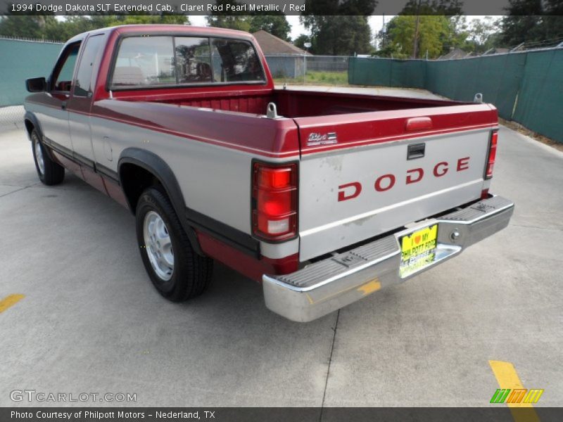 Claret Red Pearl Metallic / Red 1994 Dodge Dakota SLT Extended Cab