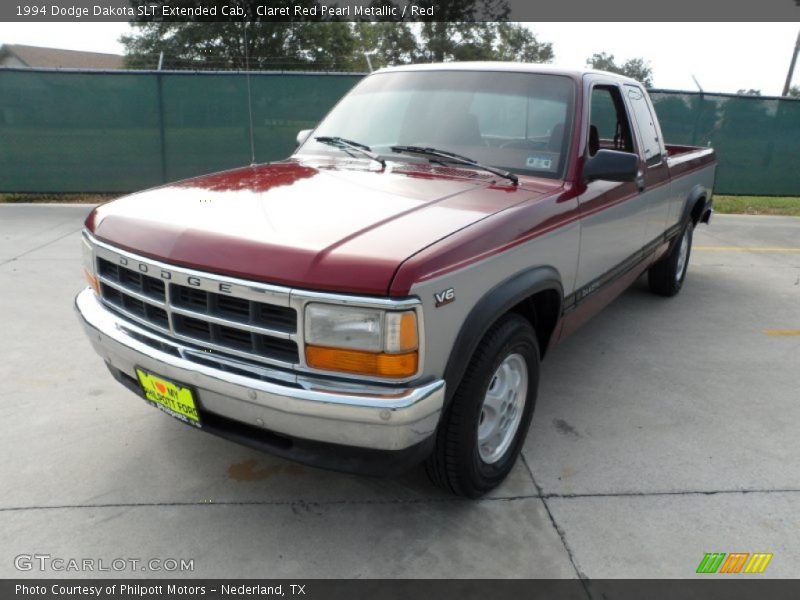 Claret Red Pearl Metallic / Red 1994 Dodge Dakota SLT Extended Cab