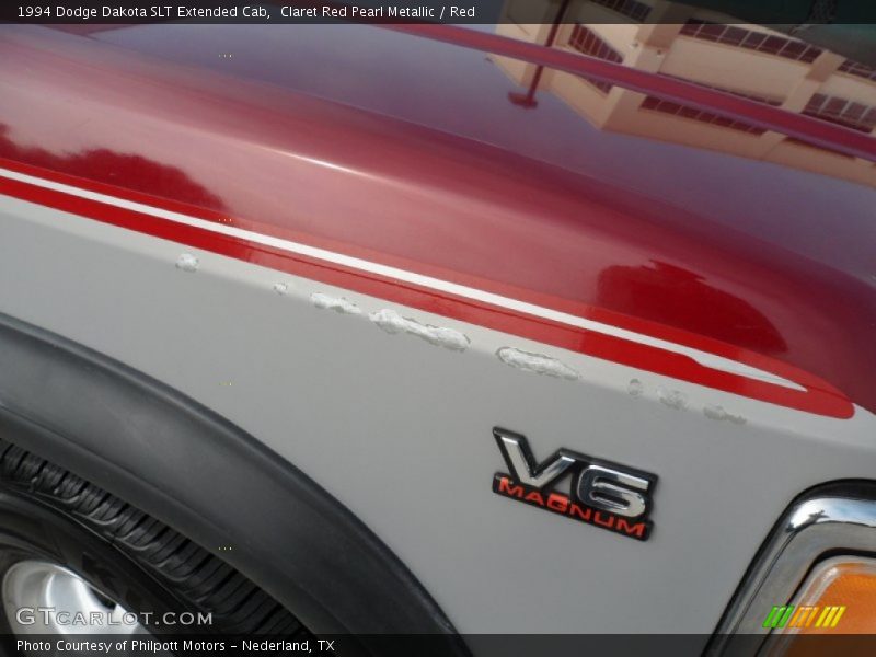 Claret Red Pearl Metallic / Red 1994 Dodge Dakota SLT Extended Cab