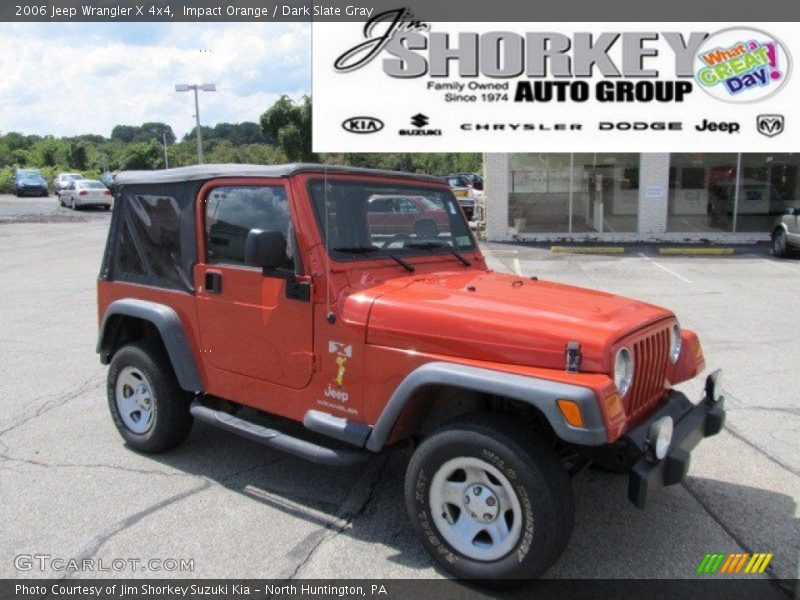 Impact Orange / Dark Slate Gray 2006 Jeep Wrangler X 4x4