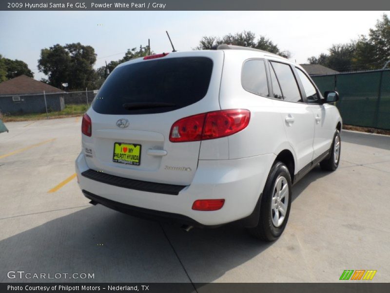 Powder White Pearl / Gray 2009 Hyundai Santa Fe GLS