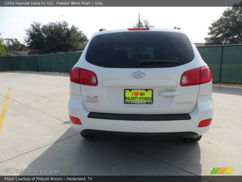 Powder White Pearl / Gray 2009 Hyundai Santa Fe GLS