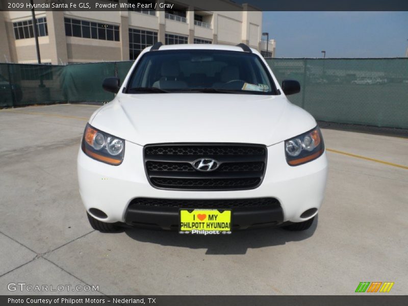 Powder White Pearl / Gray 2009 Hyundai Santa Fe GLS