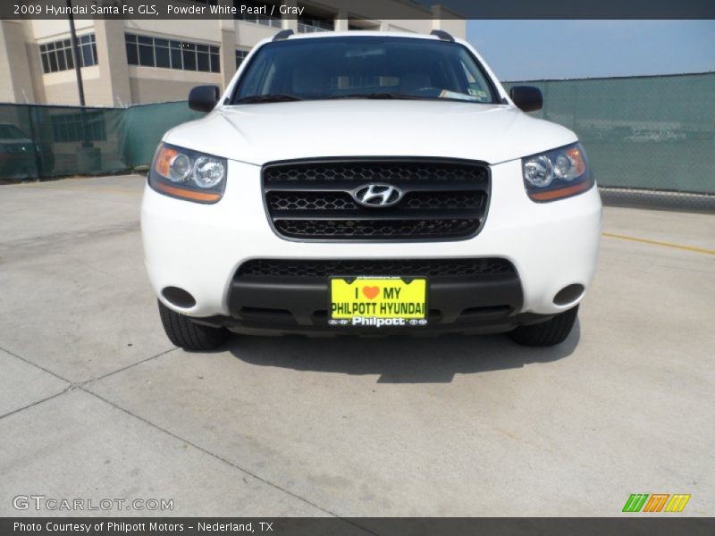Powder White Pearl / Gray 2009 Hyundai Santa Fe GLS
