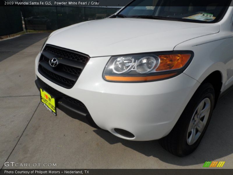 Powder White Pearl / Gray 2009 Hyundai Santa Fe GLS