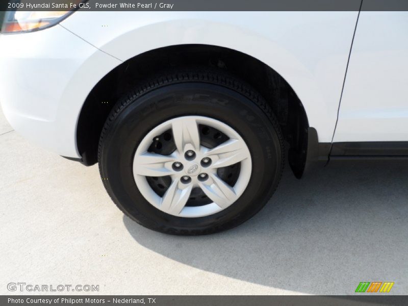 Powder White Pearl / Gray 2009 Hyundai Santa Fe GLS