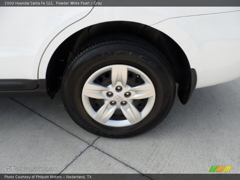 Powder White Pearl / Gray 2009 Hyundai Santa Fe GLS