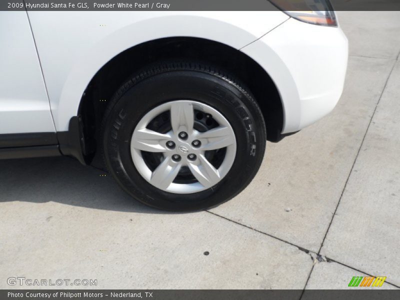 Powder White Pearl / Gray 2009 Hyundai Santa Fe GLS