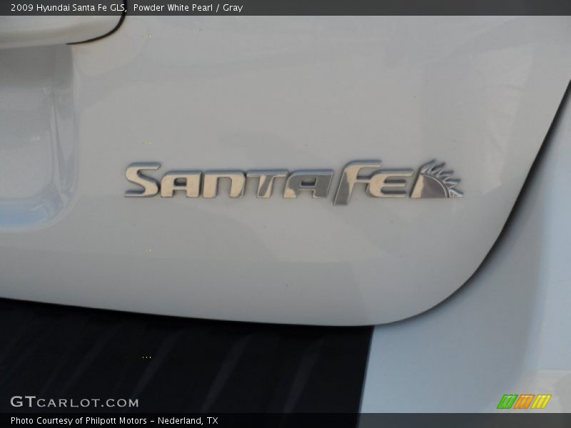 Powder White Pearl / Gray 2009 Hyundai Santa Fe GLS