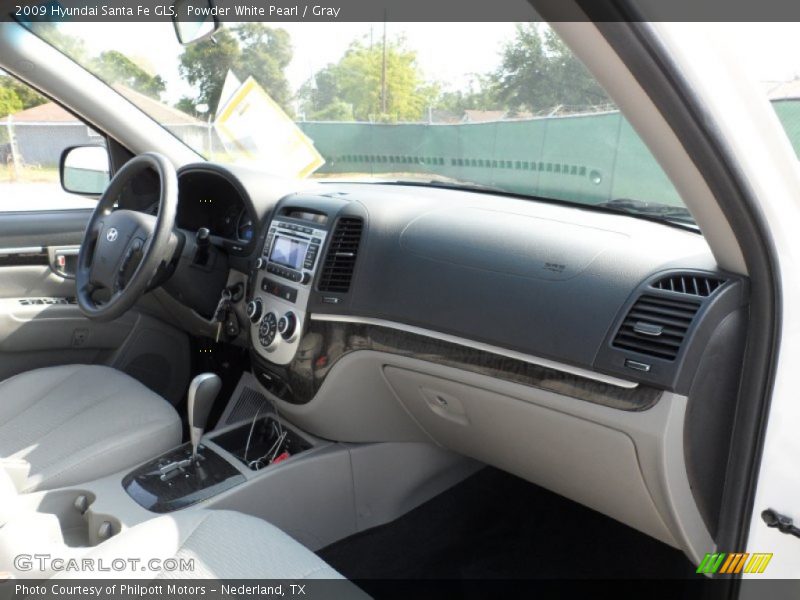 Powder White Pearl / Gray 2009 Hyundai Santa Fe GLS