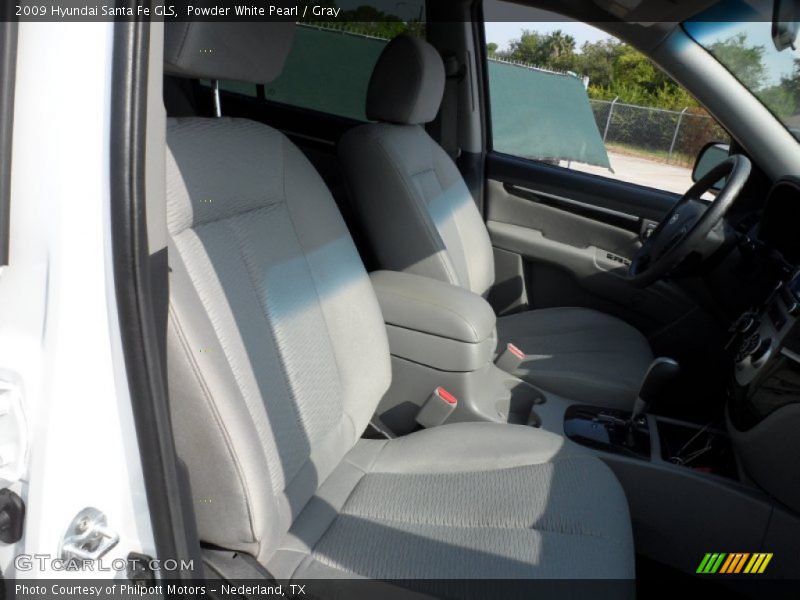 Powder White Pearl / Gray 2009 Hyundai Santa Fe GLS