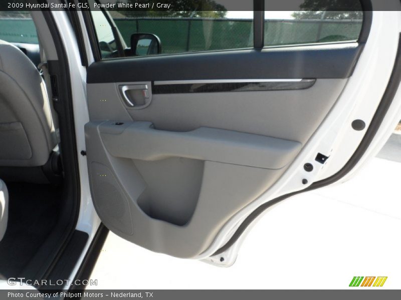 Powder White Pearl / Gray 2009 Hyundai Santa Fe GLS