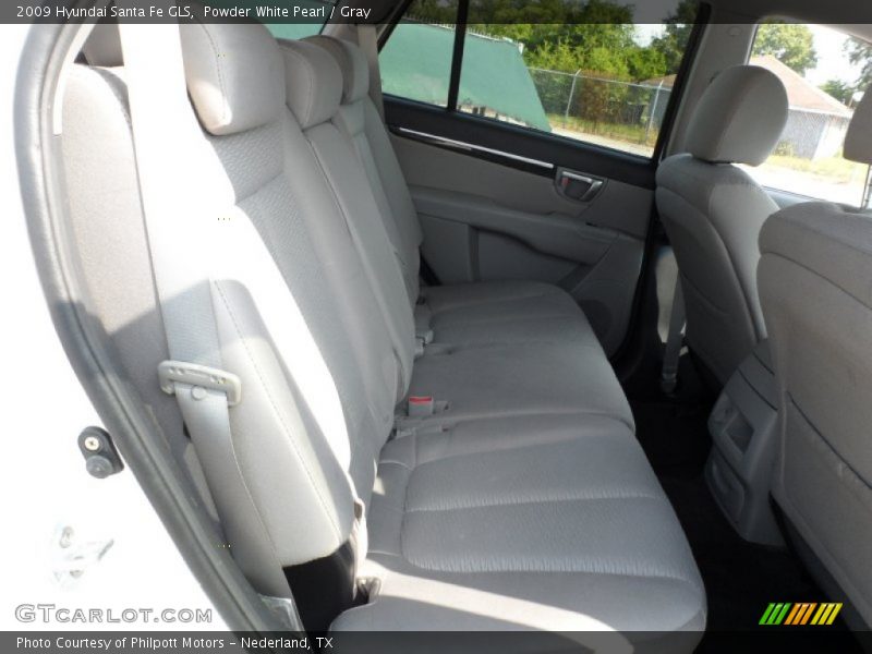 Powder White Pearl / Gray 2009 Hyundai Santa Fe GLS