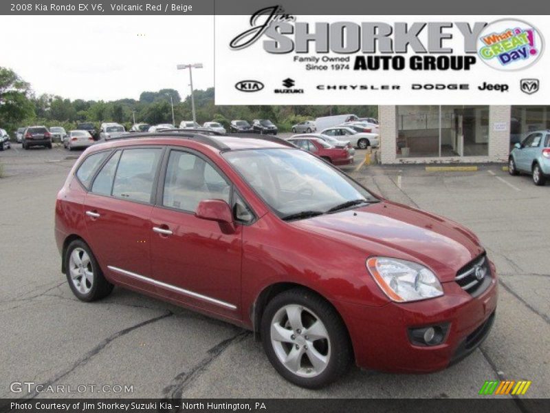 Volcanic Red / Beige 2008 Kia Rondo EX V6
