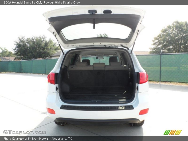 Powder White Pearl / Gray 2009 Hyundai Santa Fe GLS